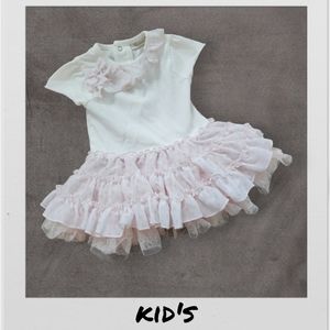 White/pink Ruffle Dress, Kid's 9M